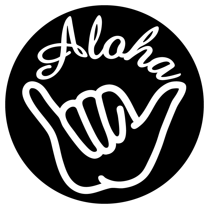 nc-smile ハワイアンステッカー Aloha アロハ ハンドサイン (A, ブラック)